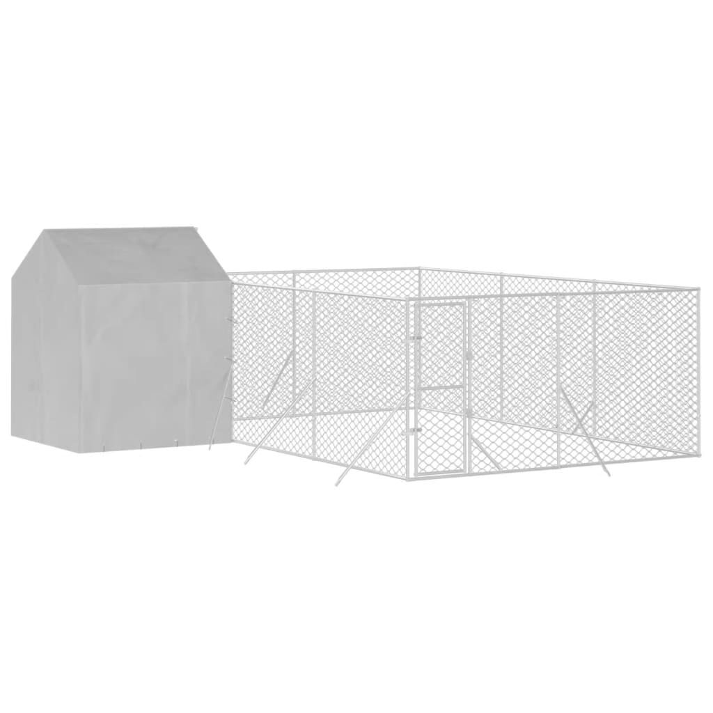 vidaXL Perrera exterior con toldo acero galvanizado plata 12x12x2,5 m, , large Imagen numero 5